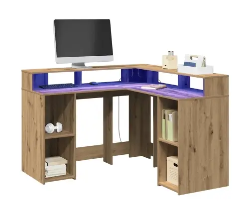 Rakstāmgalds, Led, Koka Krāsa, 130X130X91 Cm, Inženierijas Koks Vidaxl