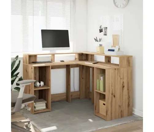 Rakstāmgalds, Led, Koka Krāsa, 130X130X91 Cm, Inženierijas Koks Vidaxl