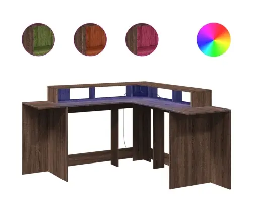 Rakstāmgalds, Led, Ozolkoka, 152X152X91 Cm, Inženierijas Koks Vidaxl