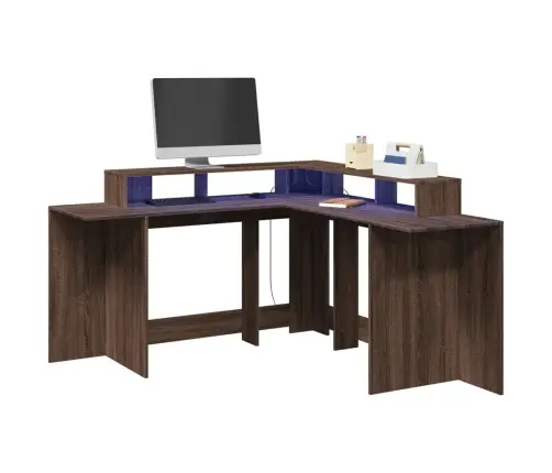 Rakstāmgalds, Led, Ozolkoka, 152X152X91 Cm, Inženierijas Koks Vidaxl