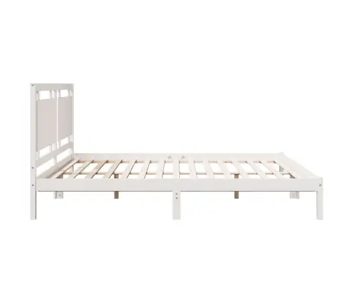 Gulta Bez Matrača, Īpaši Gara, Balta, 200X210 Cm, Masīvkoks Vidaxl