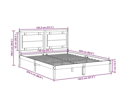 Lovos Rėmas Be Čiužinio, 140X220cm Mediena, Itin Ilgas