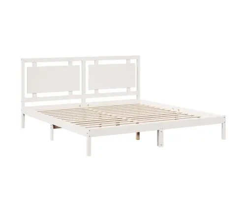 Gulta Bez Matrača, Īpaši Gara, Balta, 200X220 Cm, Masīvkoks Vidaxl