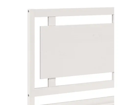 Gulta Bez Matrača, Īpaši Gara, Balta, 200X220 Cm, Masīvkoks Vidaxl