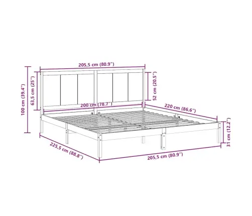 Lovos Rėmas Be Čiužinio, 200X220cm Mediena, Itin Ilgas