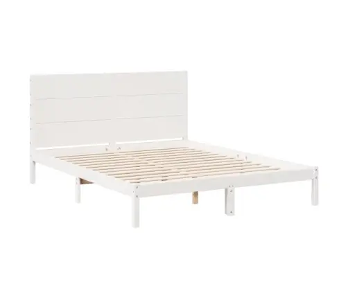 Gulta Bez Matrača, Īpaši Gara, Balta, 140X210 Cm, Masīvkoks Vidaxl