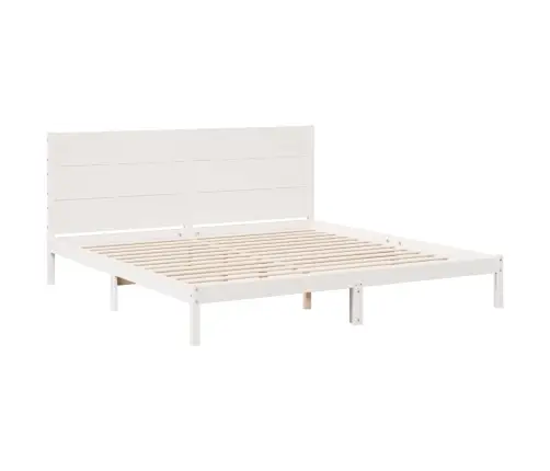 Gulta Bez Matrača, Īpaši Gara, Balta, 200X210 Cm, Masīvkoks Vidaxl