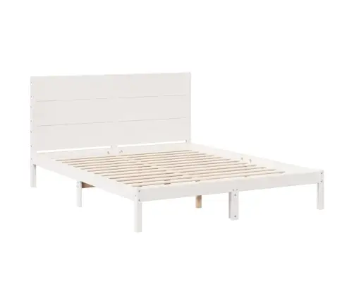 Voodiraam Ilma Madratsita, Valge, 140 X 220 cm Männipuit