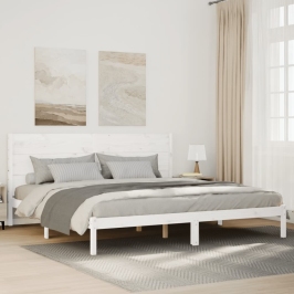 Voodiraam Ilma Madratsita, Valge, 140 X 220 cm Männipuit