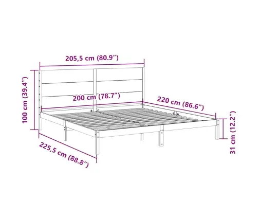 Lovos Rėmas Be Čiužinio, 200X220cm Mediena, Itin Ilgas