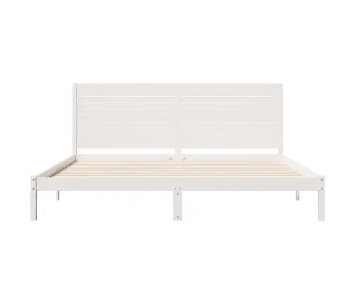 Gulta Bez Matrača, Īpaši Gara, Balta, 200X210 Cm, Masīvkoks Vidaxl