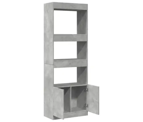 Augstais Skapītis, Pelēks, 63X33X180 Cm, Konstruēts Koks Vidaxl