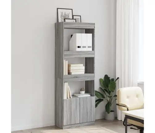 Augstais Skapītis, Pelēka Ozola, 63X33X180 Cm, Konstruēts Koks Vidaxl