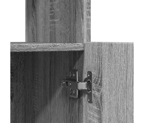 Augstais Skapītis, Pelēka Ozola, 63X33X180 Cm, Konstruēts Koks Vidaxl