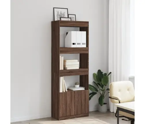 Augstais Skapītis, Brūna Ozola, 63X33X180 Cm, Konstruēts Koks Vidaxl