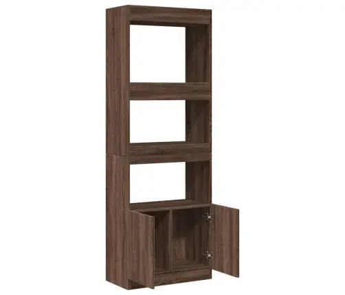 Augstais Skapītis, Brūna Ozola, 63X33X180 Cm, Konstruēts Koks Vidaxl