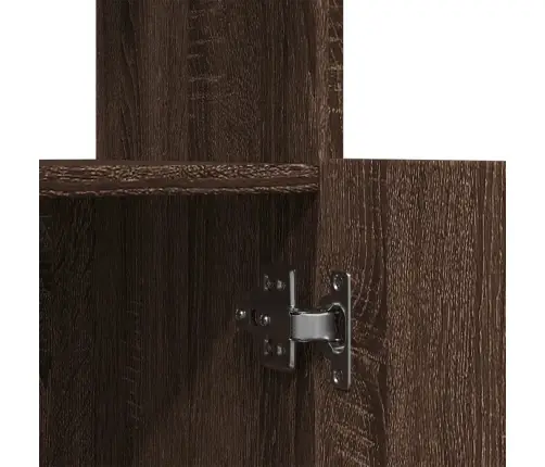 Augstais Skapītis, Brūna Ozola, 63X33X180 Cm, Konstruēts Koks Vidaxl