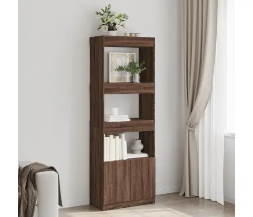 Augstais Skapītis, Brūna Ozola, 63X33X180 Cm, Konstruēts Koks Vidaxl