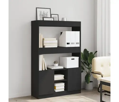 Komoda,  Juodos Spalvos, 92X33X140cm Apdirbta Mediena