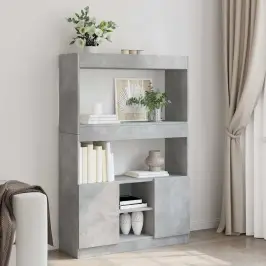 Augstais Skapītis, Pelēks, 92X33X140 Cm, Inženierijas Koks Vidaxl