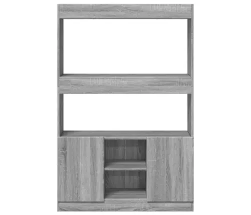 Augstais Skapītis, Pelēka Koka, 92X33X140 Cm, Inženierijas Koks Vidaxl