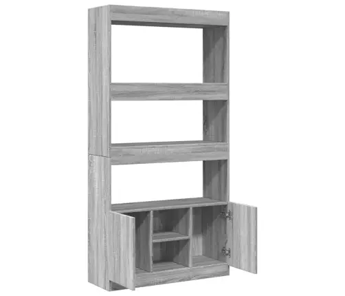 Augstais Skapītis, Pelēka Koka, 92X33X180 Cm, Konstruēts Koks Vidaxl
