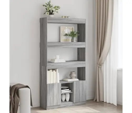 Augstais Skapītis, Pelēka Koka, 92X33X180 Cm, Konstruēts Koks Vidaxl