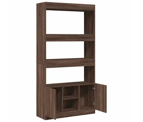 Augstais Skapītis, Brūna Ozola, 92X33X180 Cm, Konstruēts Koks Vidaxl