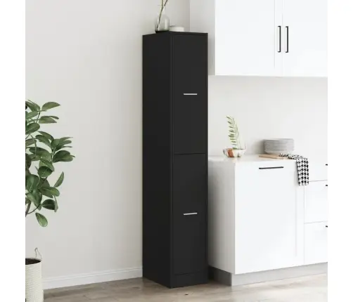 Atvilktņu Skapītis, Melns, 30X41X174,5 Cm, Inženierijas Koks Vidaxl