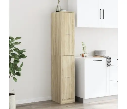 Atvilktņu Skapītis, Ozolkoka, 30X41X174,5 Cm, Inženierijas Koks Vidaxl