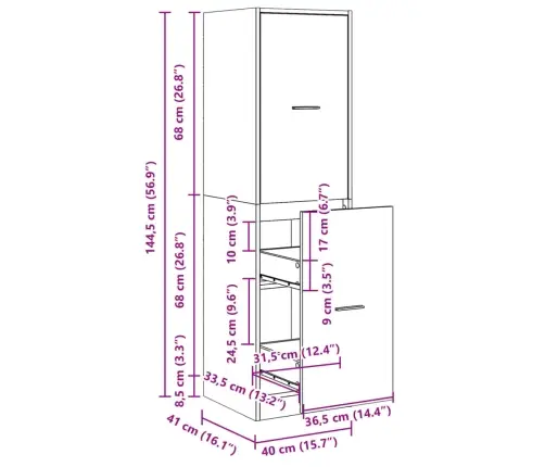 Sahtlitega Kapp, Must, 40X41X144,5 cm Tehispuit