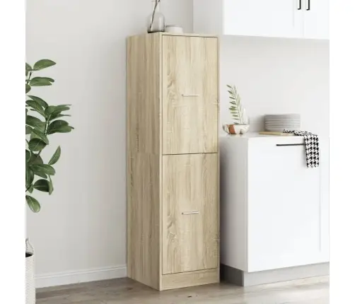 Atvilktņu Skapītis, Ozolkoka, 40X41X144,5 Cm, Inženierijas Koks Vidaxl