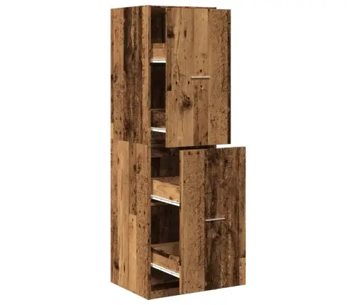Atvilktņu Skapītis, Veca Koka, 40X41X144,5Cm, Inženierijas Koks Vidaxl