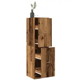 Atvilktņu Skapītis, Veca Koka, 40X41X144,5Cm, Inženierijas Koks Vidaxl