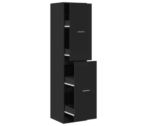 Atvilktņu Skapītis, Melns, 40X41X174,5 Cm, Inženierijas Koks Vidaxl
