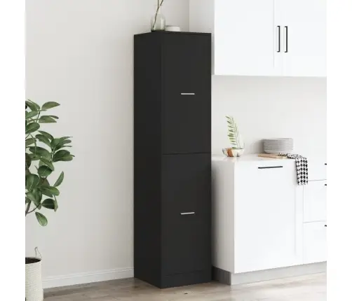 Atvilktņu Skapītis, Melns, 40X41X174,5 Cm, Inženierijas Koks Vidaxl