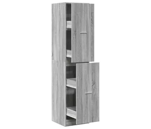 Atvilktņu Skapītis, Pelēks, 40X41X174,5 Cm, Inženierijas Koks Vidaxl