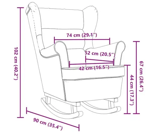 Šūpuļkrēsls Zils 74X90X102 Cm Audums Vidaxl