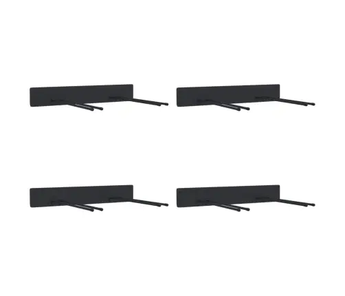 Dārza Instrumentu Glabāšanas Plaukti, 4 Gab., Melns Tērauds Vidaxl