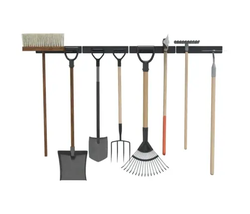 Dārza Instrumentu Glabāšanas Plaukti, 4 Gab., Melns Tērauds Vidaxl