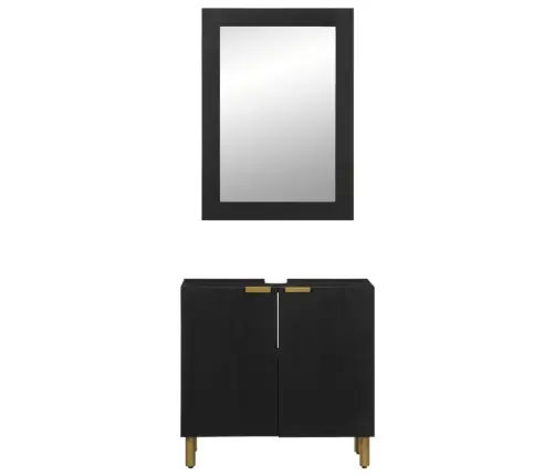 2-Daļīgs Vannasistabas Mēbeļu Komplekts, Melns, Koks Vidaxl