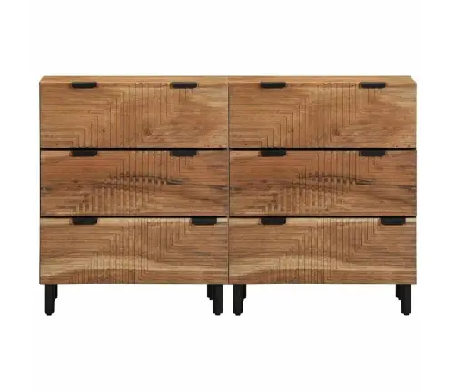 Skrūvju Skapji 2 Gab Brūns 60X33X75 Cm Masīvkoks Akācijas Vidaxl