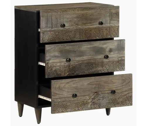 Puhvetkapid 2 Tk Helehall 60X33,5X75 Cm Täispuidust Mango