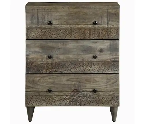 Puhvetkapid 2 Tk Helehall 60X33,5X75 Cm Täispuidust Mango