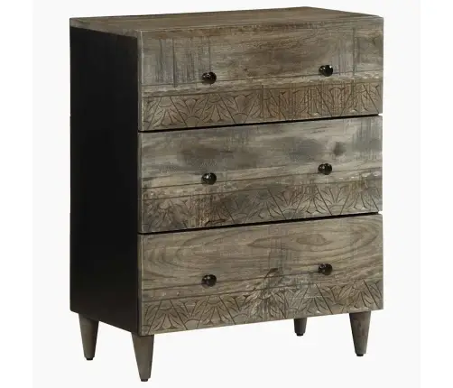 3-Osalised Puhvetkapid Helehall 60X33,5X75 Cm Täispuidust Mango