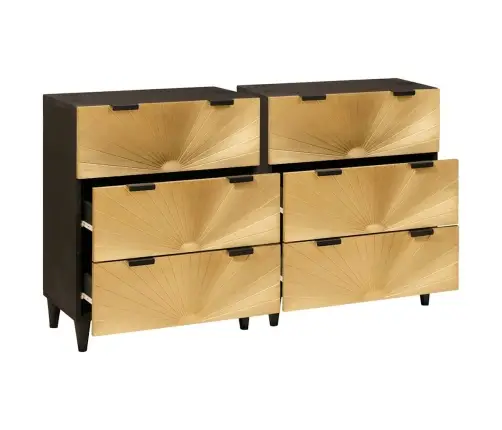 Kabalas 2 Pcs Juodas Ir Auksinis 60 X 33 X 75 Cm