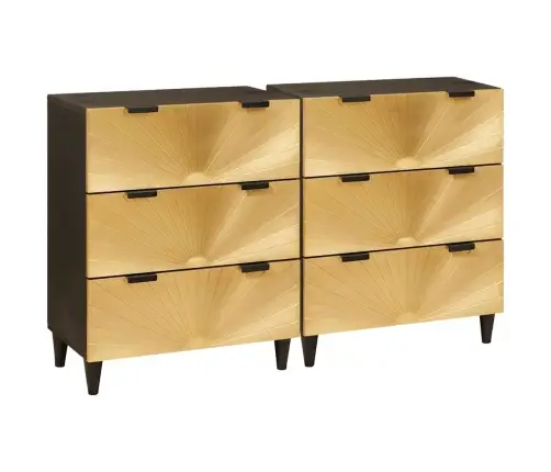 Kabalas 2 Pcs Juodas Ir Auksinis 60 X 33 X 75 Cm