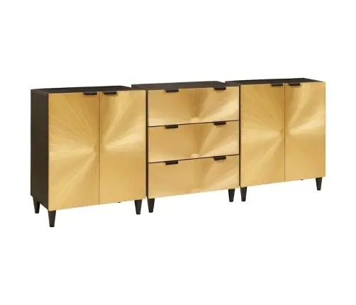 Kabalas 3 Pcs Juodas Ir Auksinis 60 X 33 X 75 Cm