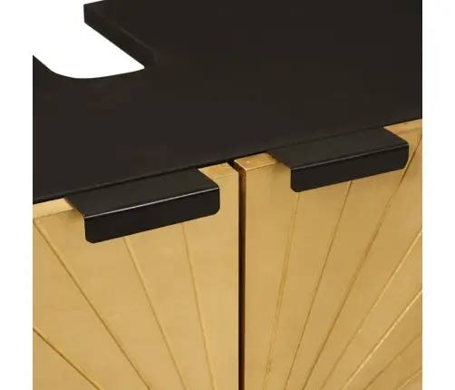 Vannasistabas Mēbeļu Komplekti Ar Plauktu 2 Pcs Melns Un Zelts Vidaxl Vannasistabas Mēbeļu Komplekti Ar Plauktu 2 Pcs Melns Un Zelts Vidaxl