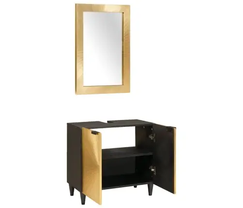 Vannasistabas Mēbeļu Komplekti Ar Plauktu 2 Pcs Melns Un Zelts Vidaxl Vannasistabas Mēbeļu Komplekti Ar Plauktu 2 Pcs Melns Un Zelts Vidaxl